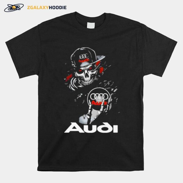 Skull Skeleton Hug Audi Logo T-Shirt