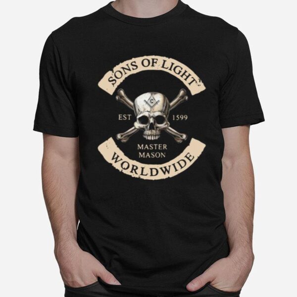 Skull Sons Of Light Est 1599 Master Mason Worldwide T-Shirt