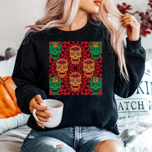 Skull Succulent Plant Head Day Of Dead Muertoss Sweater