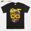 Skull Sunflower Leopard American Flag T-Shirt