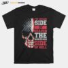 Skull The Wrong Side Of Heaven The Righteous Side Of Hell American Flag T-Shirt