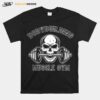 Skull Weights Bodybuilding Muscle Gym T-Shirt