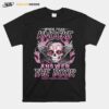 Skull When Fear Knocks Answer The Door Breast Cancer Awareness T-Shirt