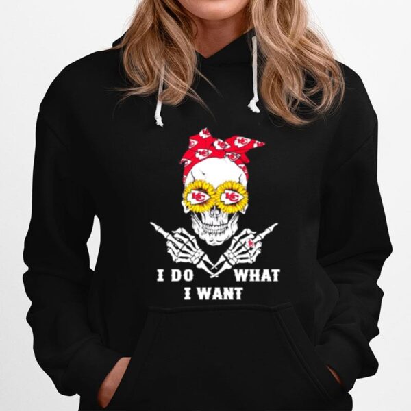 Skull With Eye Sunflowers I Do What I Want Ribbon Logo Kansas City Chiefs Hoodie