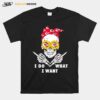 Skull With Eye Sunflowers I Do What I Want Ribbon Logo Kansas City Chiefs T-Shirt