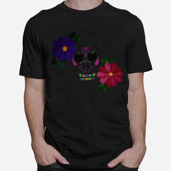 Skull With Flower Day Of The Dead T-Shirt