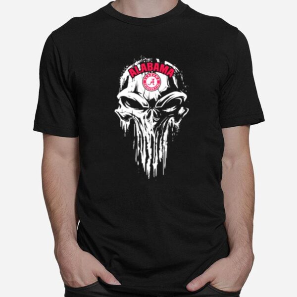 Skull With Logo Alabama Crimson T-Shirt