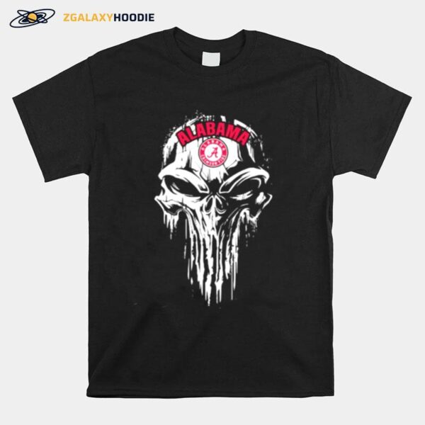 Skull With Logo Alabama Crimson T-Shirt