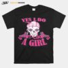 Skull Yes I Do Hit Like A Girl T-Shirt