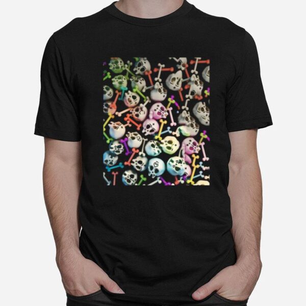 Skulls Cute Girly Color Skeleton Day Of Dead T-Shirt