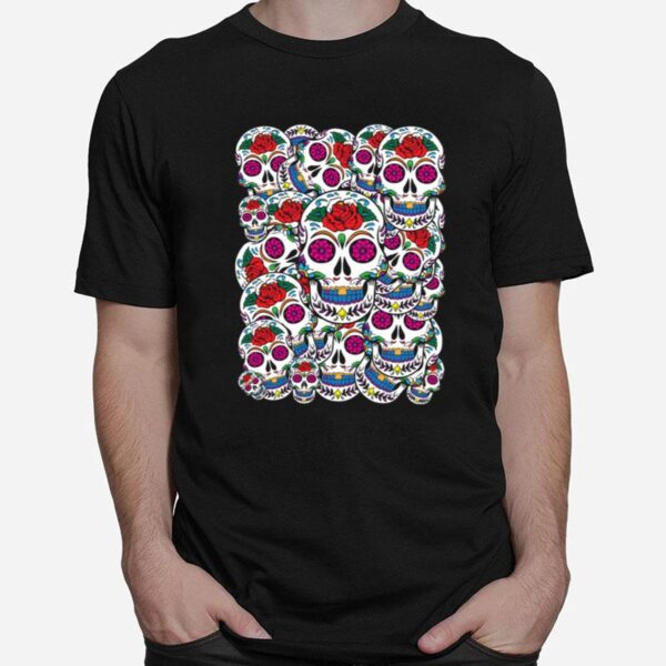 Skulls Galore Day Of The Dead Muertos T-Shirt