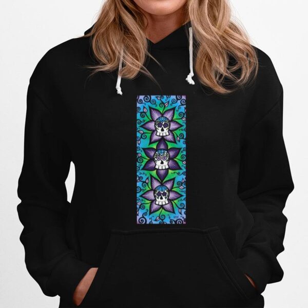 Skulls Purple Flowers Day Dead Hoodie