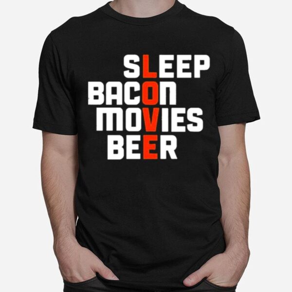 Sleep Bacon Movies Beer T-Shirt