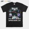 Super Bowl Lvii Jalen Hurts And Travis Kelce Philadelphia Eagles Skyline Signatures T-Shirt