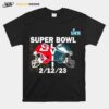 Super Bowl Lvii Playoff Philadelphia Vs Kansas City Matchup Lombardi Trophy In Arizona T-Shirt