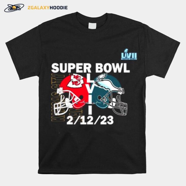 Super Bowl Lvii Playoff Philadelphia Vs Kansas City Matchup Lombardi Trophy In Arizona T-Shirt