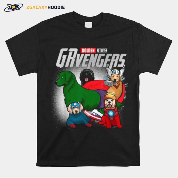 Super Dogs Golden Assemble Goldenretrievengers Dogs T-Shirt