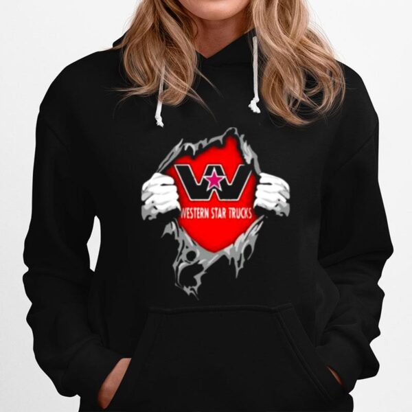 Superhero With Western Star Trucks Logo Hoodie