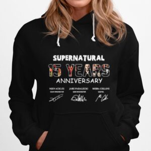 Supernatural 15 Years Anniversary Characters Signatures Hoodie