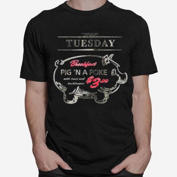 Supernatural John The Hunt Tuesday Breakfast Pig A Poke T-Shirt