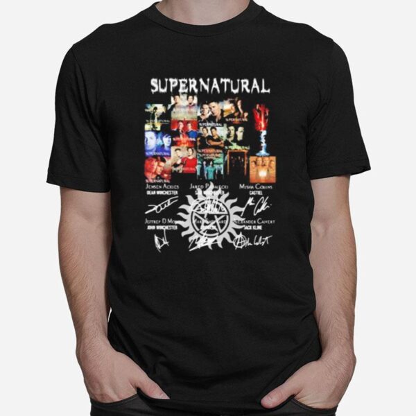 Supernatural Movie Characters Signatures T-Shirt