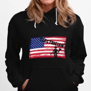 Support Your Local Electrician Usa American Flag Patriotic Hoodie