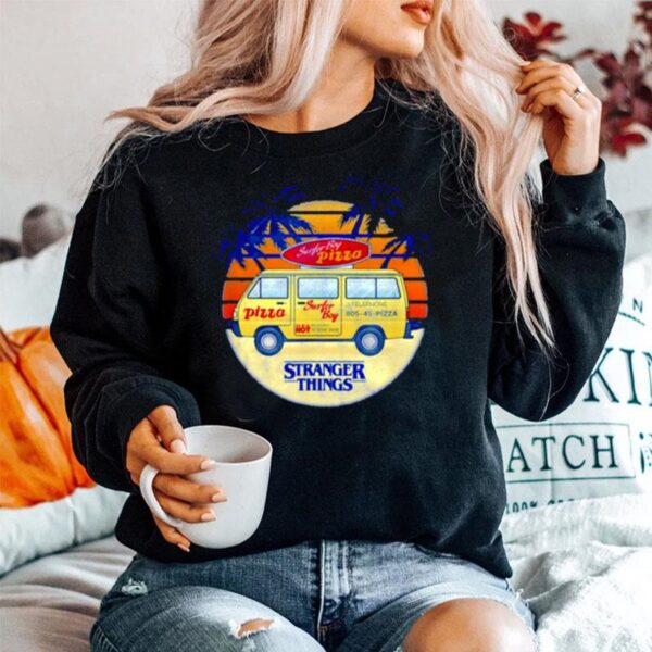 Surfer Boy Pizza Van Stranger Things Sweater