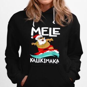 Surfing Santa Mele Kalikimaka Christmas Hawaii Hoodie