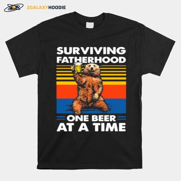 Surviving Fatherhood One Beer At A Time Bear Vintage T-Shirt