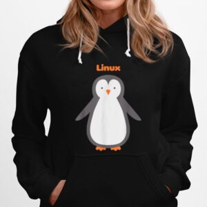 Sweet Linux Happy Minimalist Penguin Hoodie