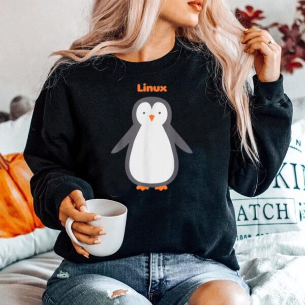 Sweet Linux Happy Minimalist Penguin Sweater