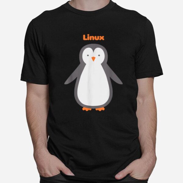 Sweet Linux Happy Minimalist Penguin T-Shirt