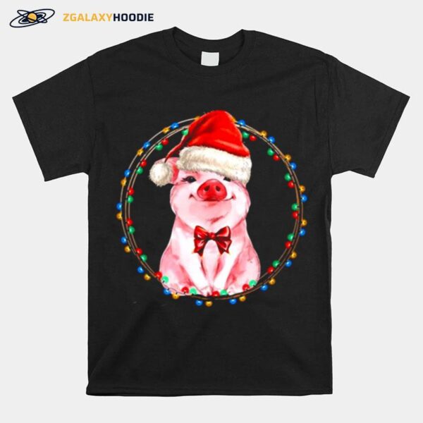 Sweet Pig With Santa Hat Pig Lover Christmas Sweater T-Shirt