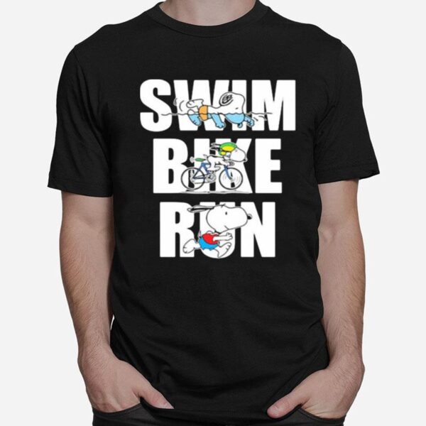 Swim Bkie Run Snoopy T-Shirt