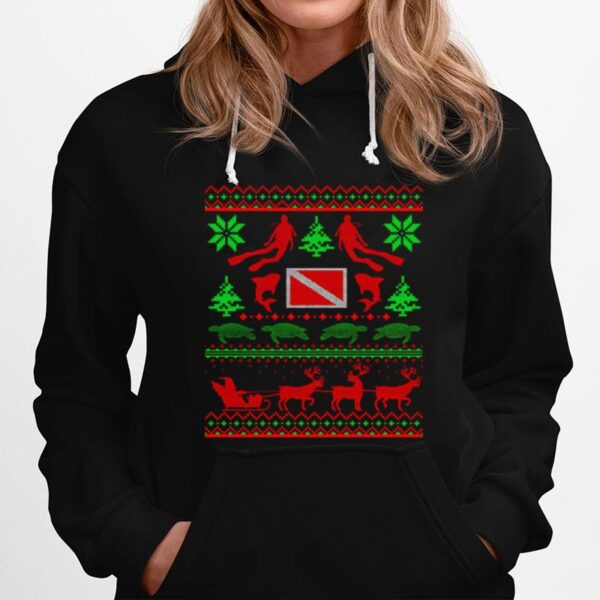 Swim Turtle Ugly Christmas Hoodie