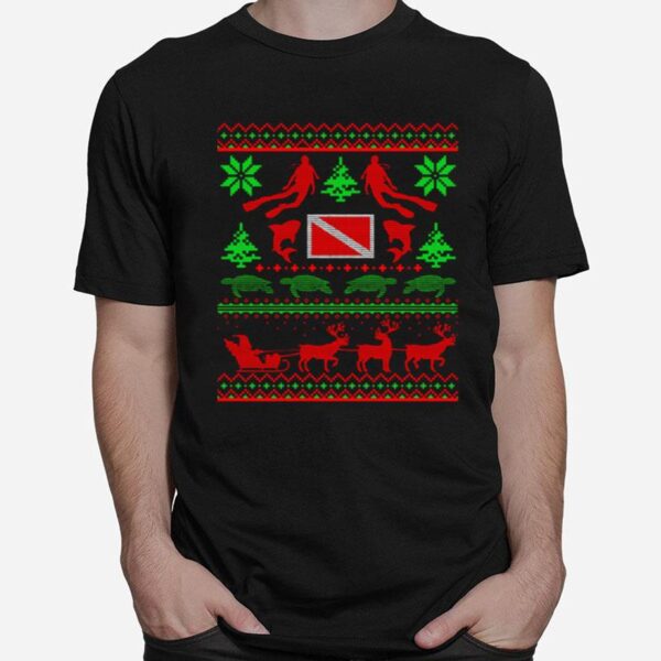 Swim Turtle Ugly Christmas T-Shirt