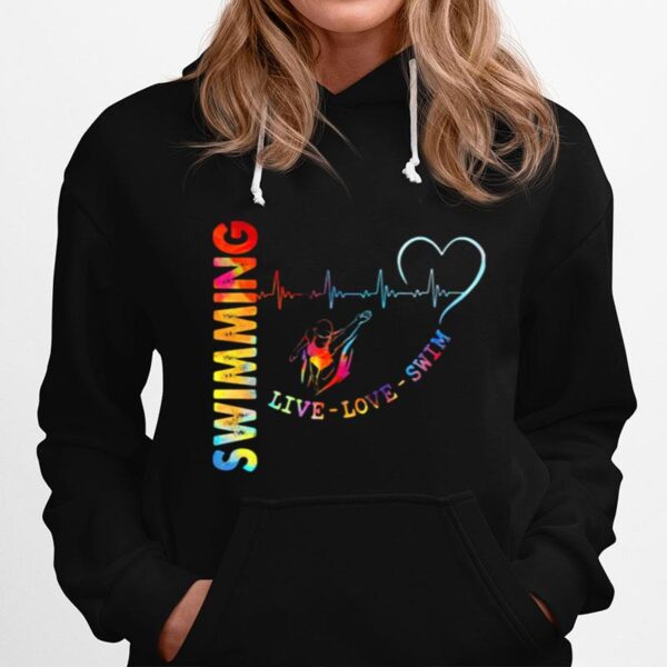 Swimming Live Love Swin Heart Beat Hoodie