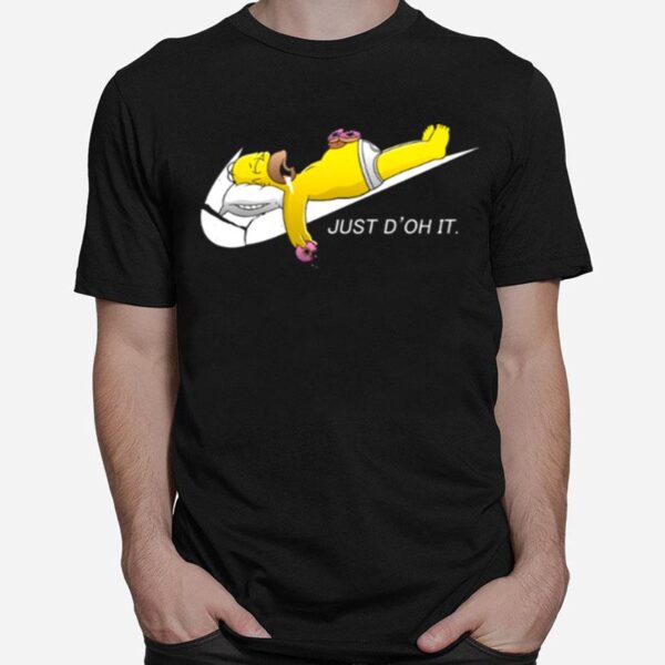 Swoosh Mark The Simpsons Funny Cartoon Nike Logo T-Shirt