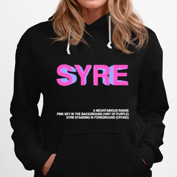 Syre A Mountainous Range Pink Sky In The Background Hoodie