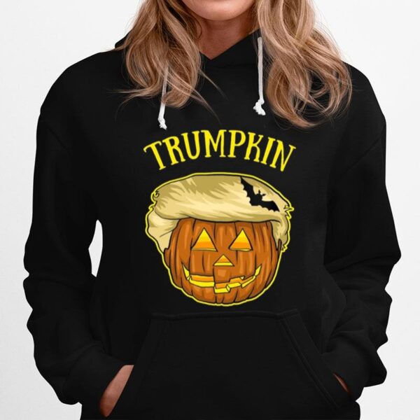 T Pumpkin And Bat Halloween Trumpkin T Shir Hoodie