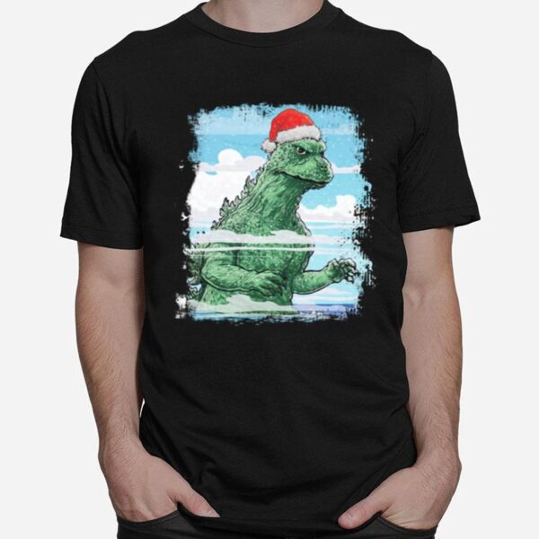 T Rex Wear Hat Santa Claus Merry Christmas T-Shirt