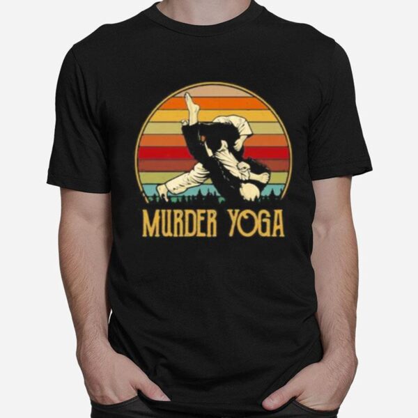 Taekwondo Murder Yoga Vintage Retro Black T-Shirt