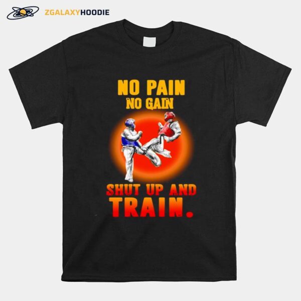 Taekwondo No Pain No Gain Shut Up And Train T-Shirt