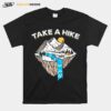 Take A Hike Outdoor Sunset Vintage Style Mountains Nature Tee T-Shirt