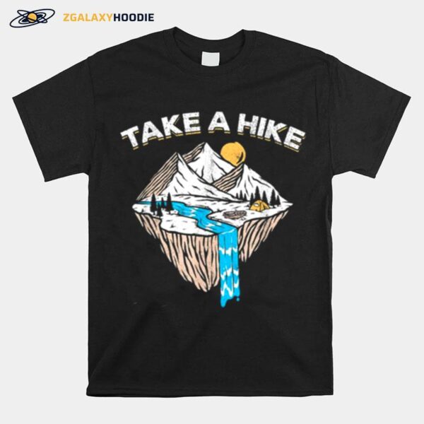 Take A Hike Outdoor Sunset Vintage Style Mountains Nature Tee T-Shirt