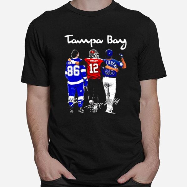 Tampa Bay Nikita Kucherov Brady And Arozarena Signatures T-Shirt