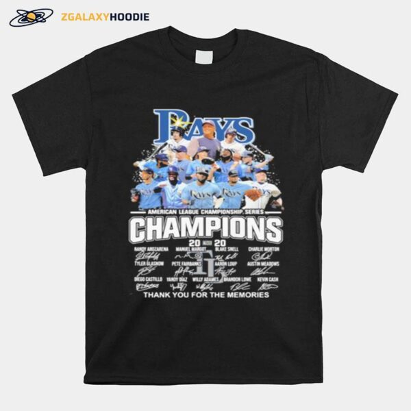 Tampa Bay Rays American League Champions Thank For The Memories Signatures T-Shirt