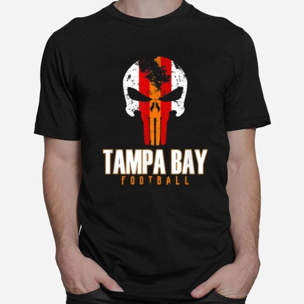 Tampa Bay Varsity Style Retro Football Skull T-Shirt