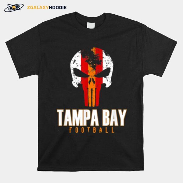 Tampa Bay Varsity Style Retro Football Skull T-Shirt