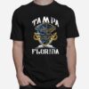 Tampa Florida Bay Skull Pirate Tattoo Symbol Team T-Shirt